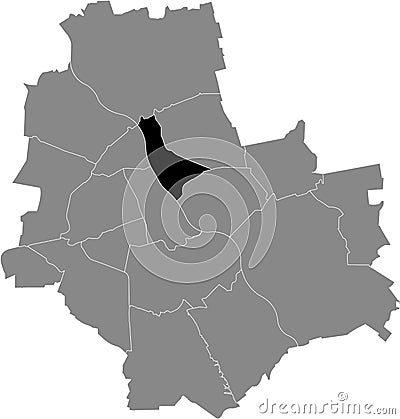 Location map of the Praga PÃ³Å‚noc district Vector Illustration
